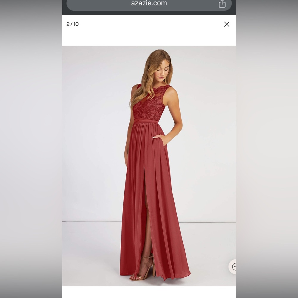 Azazzie Ella bridesmaids dress in Rust size 14A new with tags